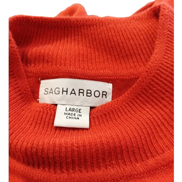 SAG HARBOR Mock Neck, Rust Colored, Short Sleeved Sweater Size LARGE - Picture 3 of 4
